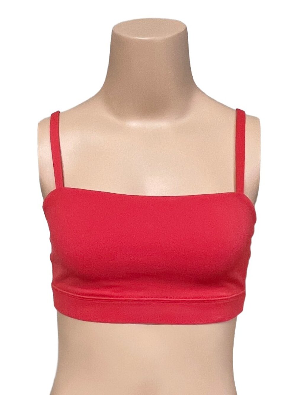 CRZ YOGA Butterluxe Bandeau Bra Sz S New $20 Deep Red Adjustable Straps *No Pads